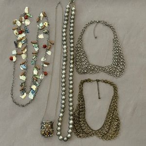 Mixed Vintage Jewelry Lot - Metal, Shell, & Stone.